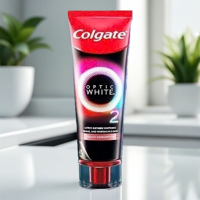 (KDR) Kem Đánh Răng Colgate Optic White O2, tuýp 85g. Hỗ trợ trắng răng với Oxy Hoạt Tính. Tuýp 85g