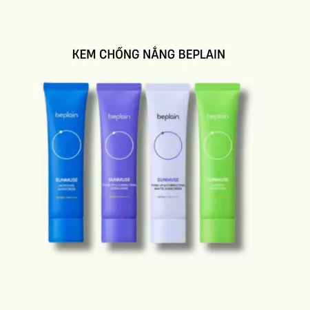 Kem Chống Nắng Beplain Sunmunse Nâng Tone Vật Lý Thuần Chay, Hiệu Chỉnh Da SPF 50+ Pa++++ 50ml