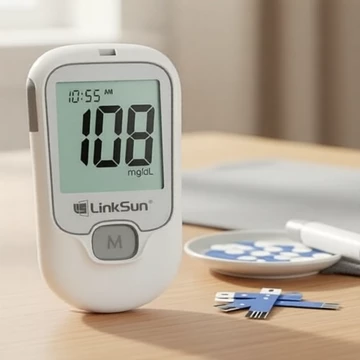 Bộ đo đường huyết LinkSun G-425-1, tặng 50 kim và que thử, máy đo đường huyết cho người tiểu đường
