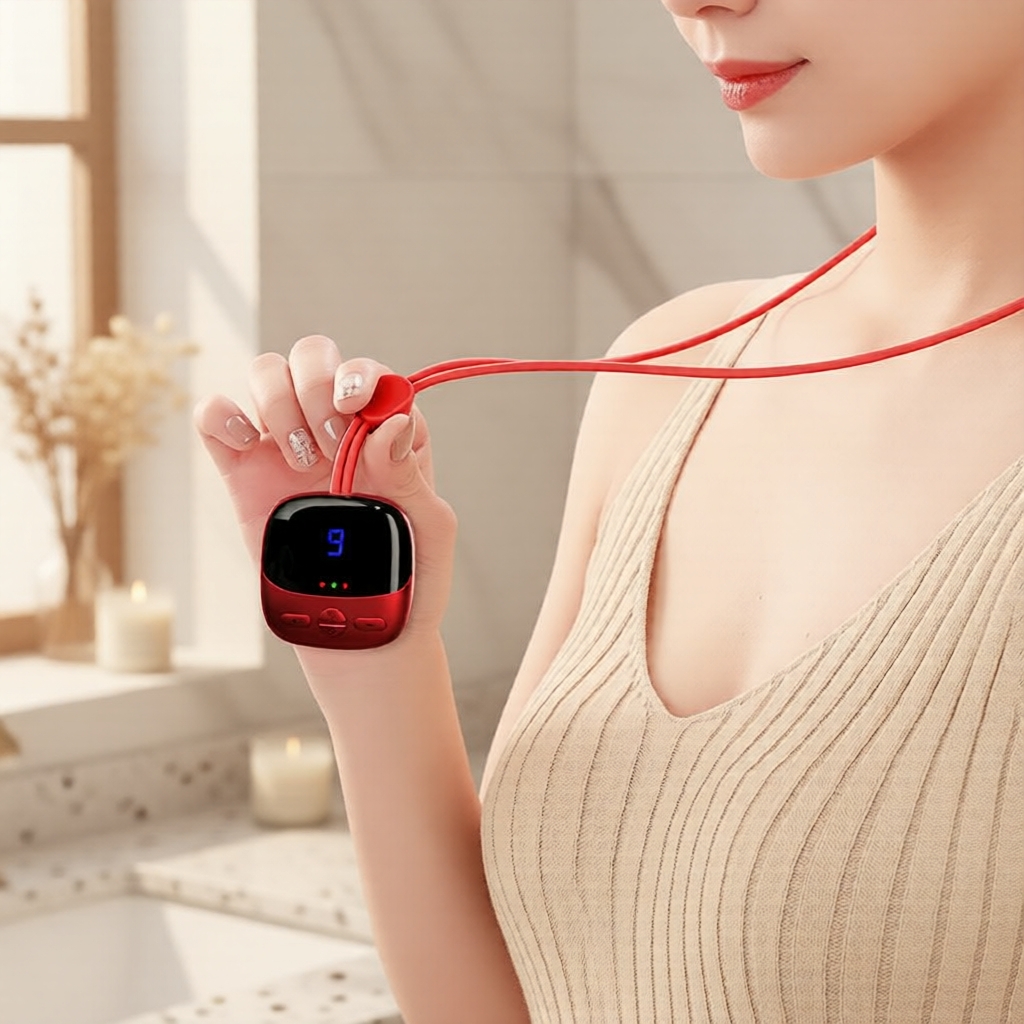 Máy massage cổ EMS di động có chức năng làm nóng, thiết kế mini treo, phù hợp cho spa thư giãn