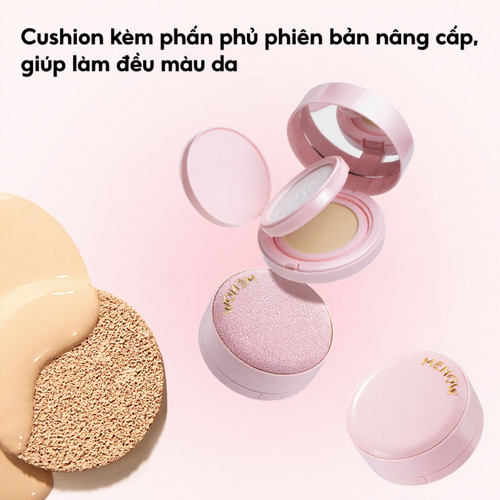 Cushion kèm Phấn Phủ 2in1 MENOW Light Makeup Cushion Powder Cream Pink ...