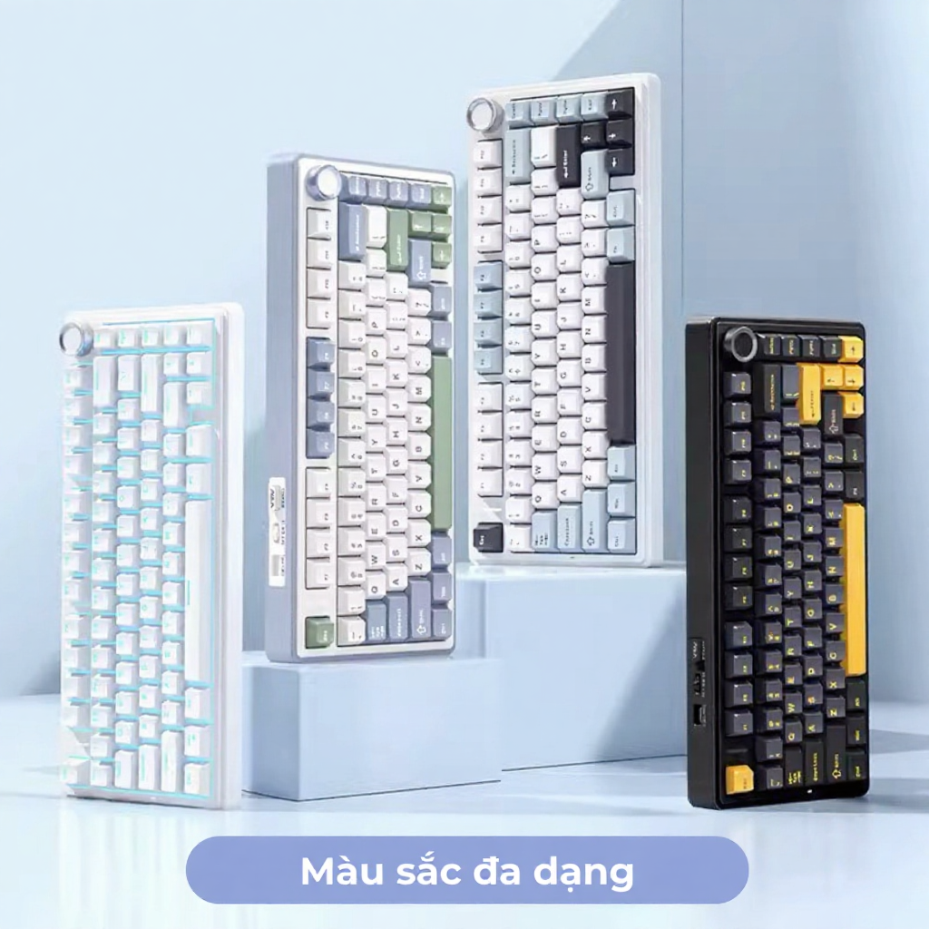 Bàn phím cơ không dây Aula F75 Pro - Kết nối bluetooth, Có núm xoay - Layout 75%, LED RGB - Dùng cho PC, laptop | BigBuy360 - bigbuy360.vn