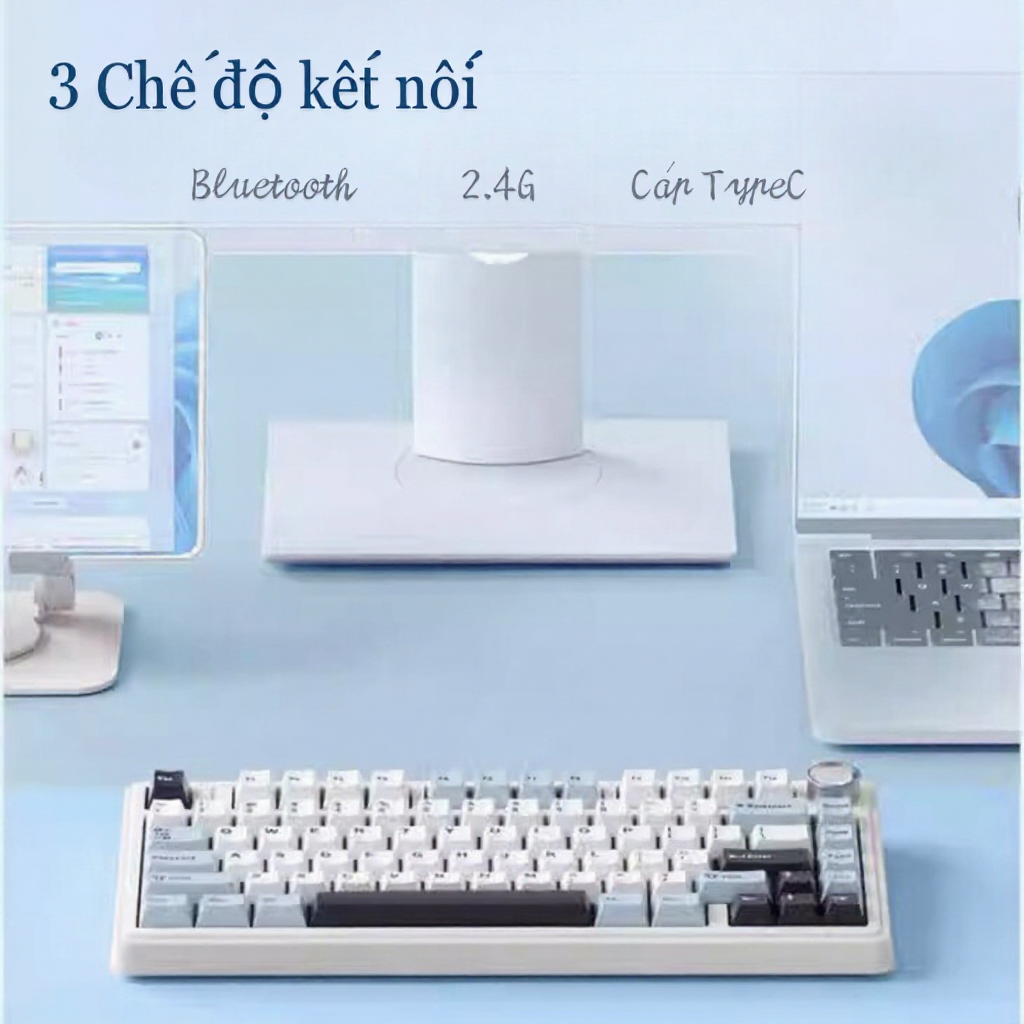 Bàn phím cơ không dây Aula F75 Pro - Kết nối bluetooth, Có núm xoay - Layout 75%, LED RGB - Dùng cho PC, laptop | BigBuy360 - bigbuy360.vn