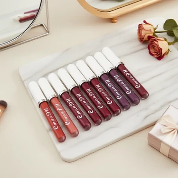 Bộ son kem lì 12 màu CmaaDU, không thấm nước, lâu trôi, không dính cốc, tone nude & đỏ cho phong cách hàng ngày của nữ