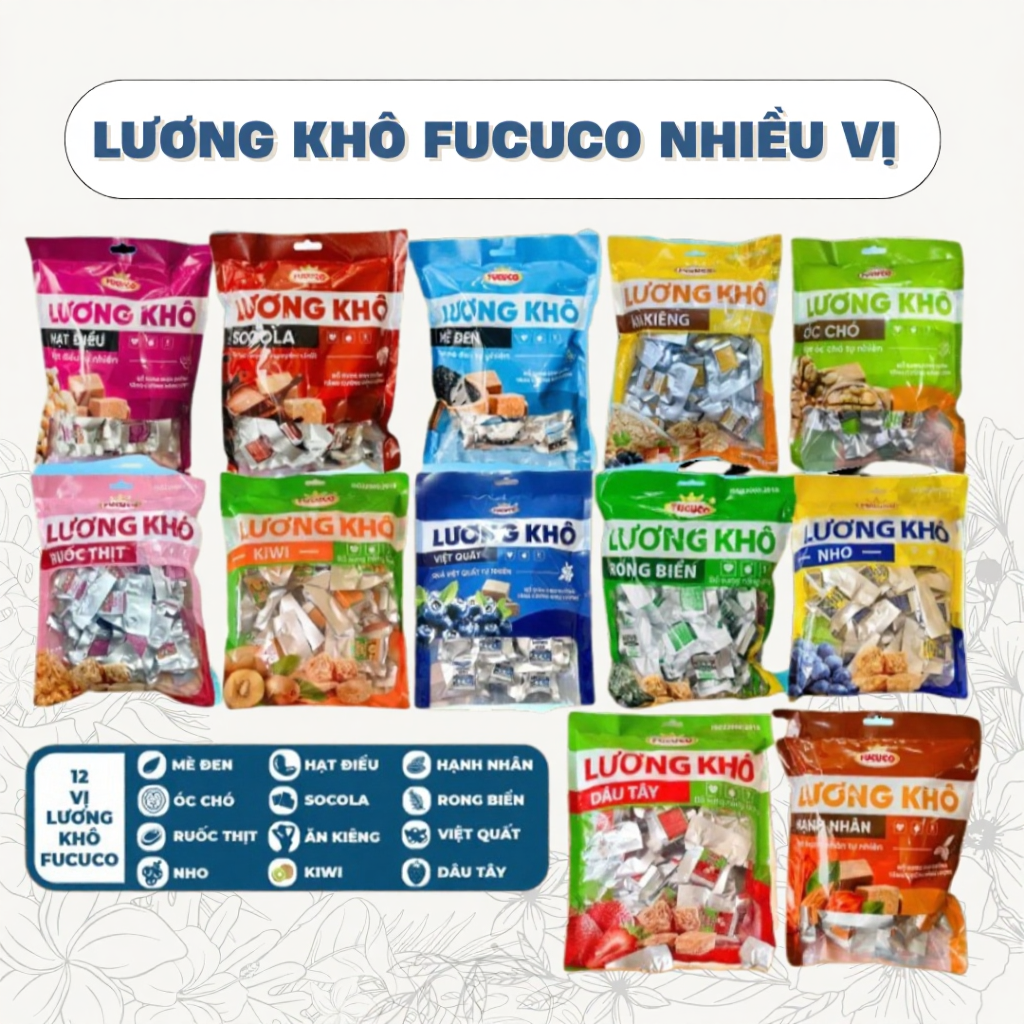 Lương Khô Mini Fucuco Túi 1KG 15 Vị Chính Hãng Thơm Ngon, Dinh Dưỡng ...