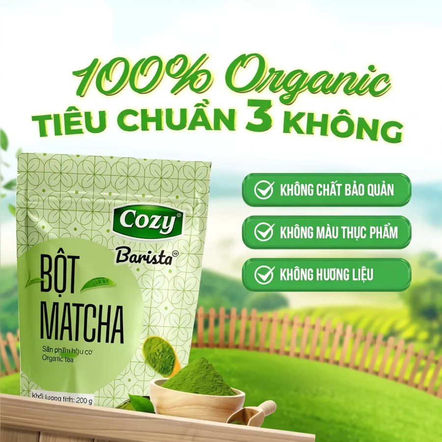 Bột Matcha Trà Xanh Cozy Gói ( 50g/ 100g/ 200g ) - chuyên dùng trong pha chế