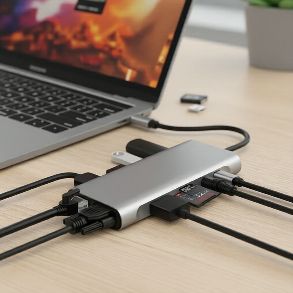 MacBook Pro/Air Docking Hub 11 trong 1: USB 3.0 Type-C, 4K HDMI, VGA ...