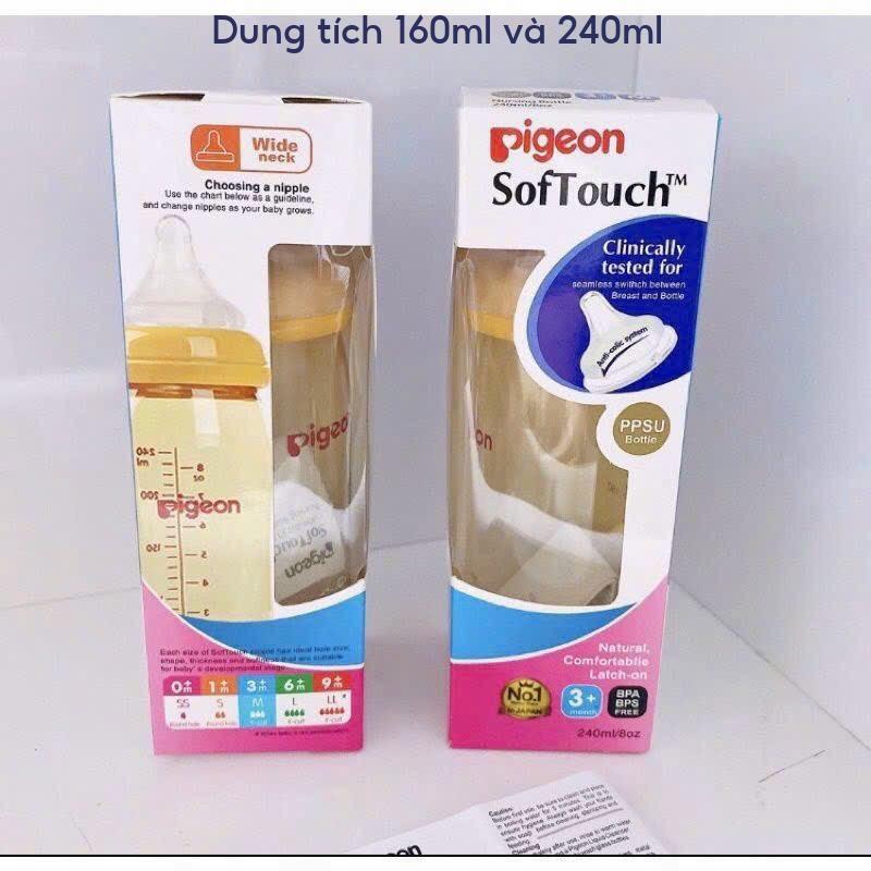 Bình sữa Pi Softouch nhập khẩu 160ml/240ml cho bé