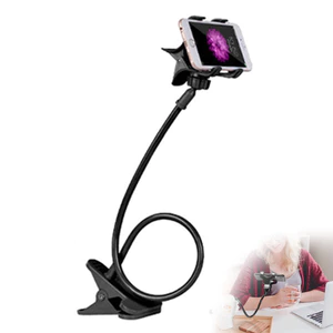 Giá đỡ điện thoại linh hoạt cổ ngỗng cho bàn/đầu giường, cánh tay dài có kẹp, lười