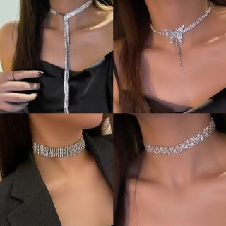 DREJET Vòng cổ hình bầu dục dát kim cương châu Âu và Mỹ Dây chuyền xương đòn cao cấp thời trang