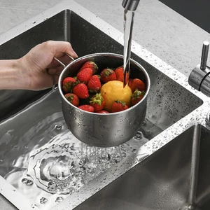 Treo bồn rửa bằng thép không gỉ lọc chất thải và chậu rau củ cho nhà bếp