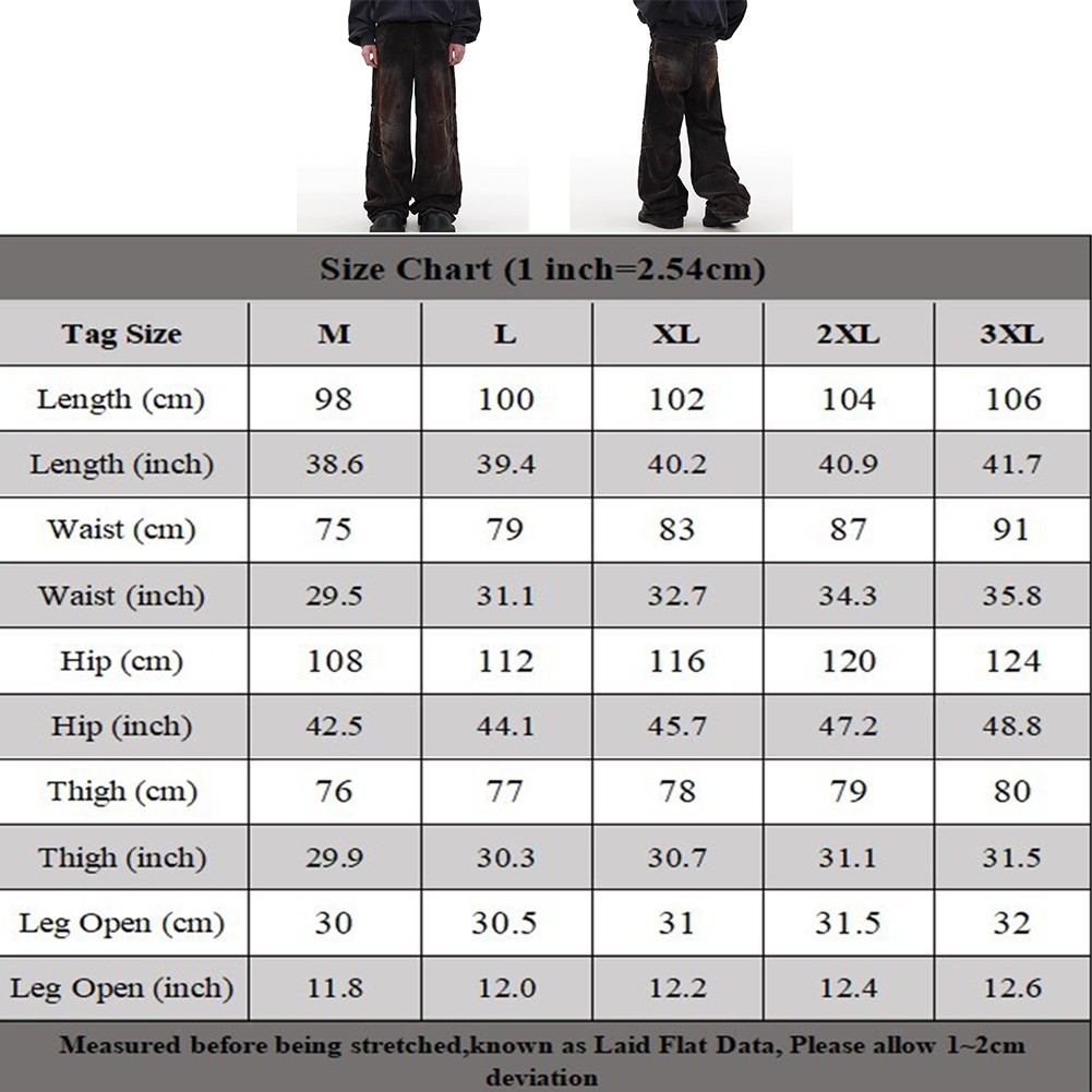 Hàng sẵn có dành cho nam xếp ly High Street Worn Out quần Jean màu gradient ống rộng thẳng