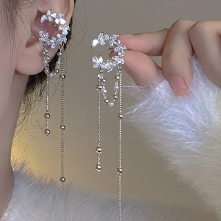 DREJEW Bạc kim hot girl phong cách siêu flash zircon ngôi sao mặt trăng tua rua kẹp tai