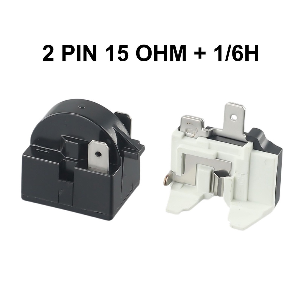[Cosyh] Rơle khởi động PTC Tủ lạnh 1 / 2 Pin 15 Ohm + Bảo vệ quá tải máy nén 1 / 6H
