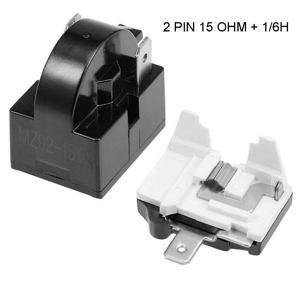 [Cosyh] Rơle khởi động PTC Tủ lạnh 1 / 2 Pin 15 Ohm + Bảo vệ quá tải máy nén 1 / 6H