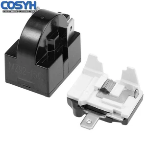 Rơle khởi động PTC Tủ lạnh 1 / 2 Pin 15 Ohm + Bảo vệ quá tải máy nén 1 / 6H