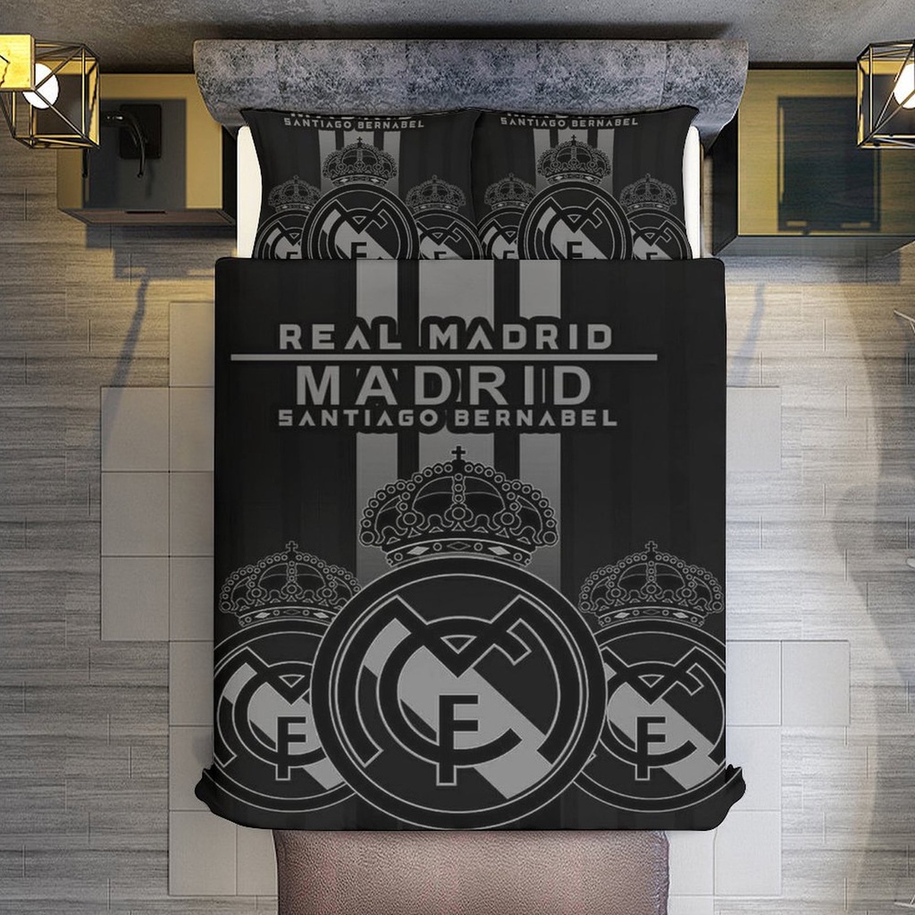 Bộ chăn ga gối 3in1 Real Madrid 78 * 53in (200 * 135cm) In hình thời ...