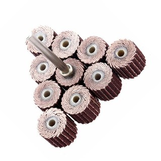 [Fuxin] 10 chiếc 240 Grit Flap Mài Bánh Xe Chà Nhám Đĩa Dụng Cụ Quay + 1 Mandrel