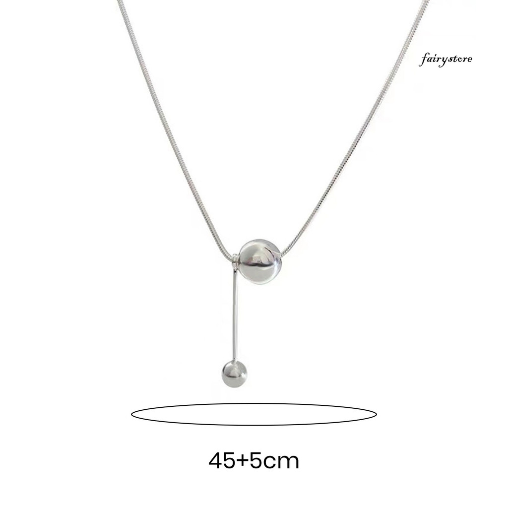 FYS _ Nữ Vòng Cổ Thép Titan Bóng Tròn Mặt Dây Chuyền Vòng Cổ Choker Có Thể Điều Chỉnh Chiều Dài Tiệc Cưới Vòng Cổ Quà Tặng