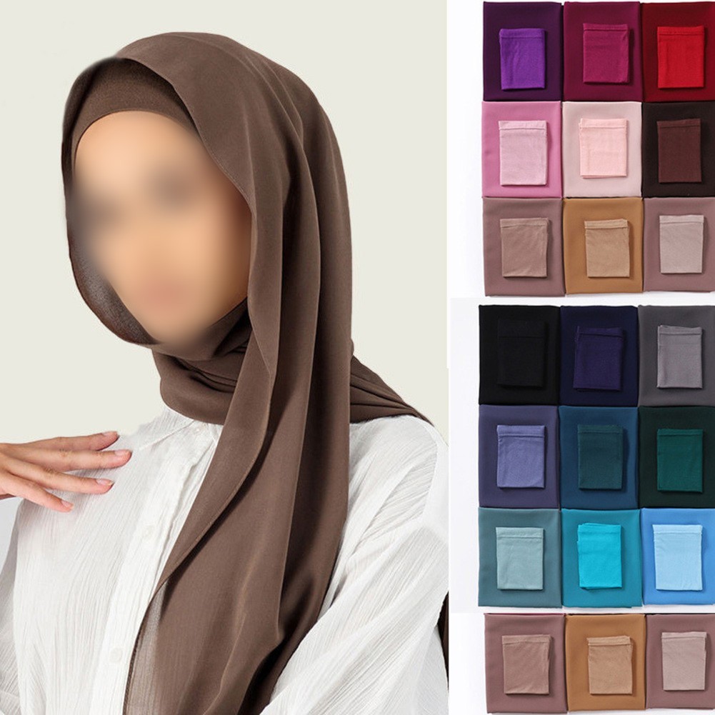Tudung Hijab Phái Nữ Năm 2025, Chất Liệu Voan Dài