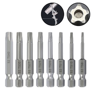 [Fuxin] 1 Chân Lục Giác 50mm 1 / 4 Từ Tính Năm Điểm Cho Mũi Tua Vít Torx Có Lỗ T8-T40
