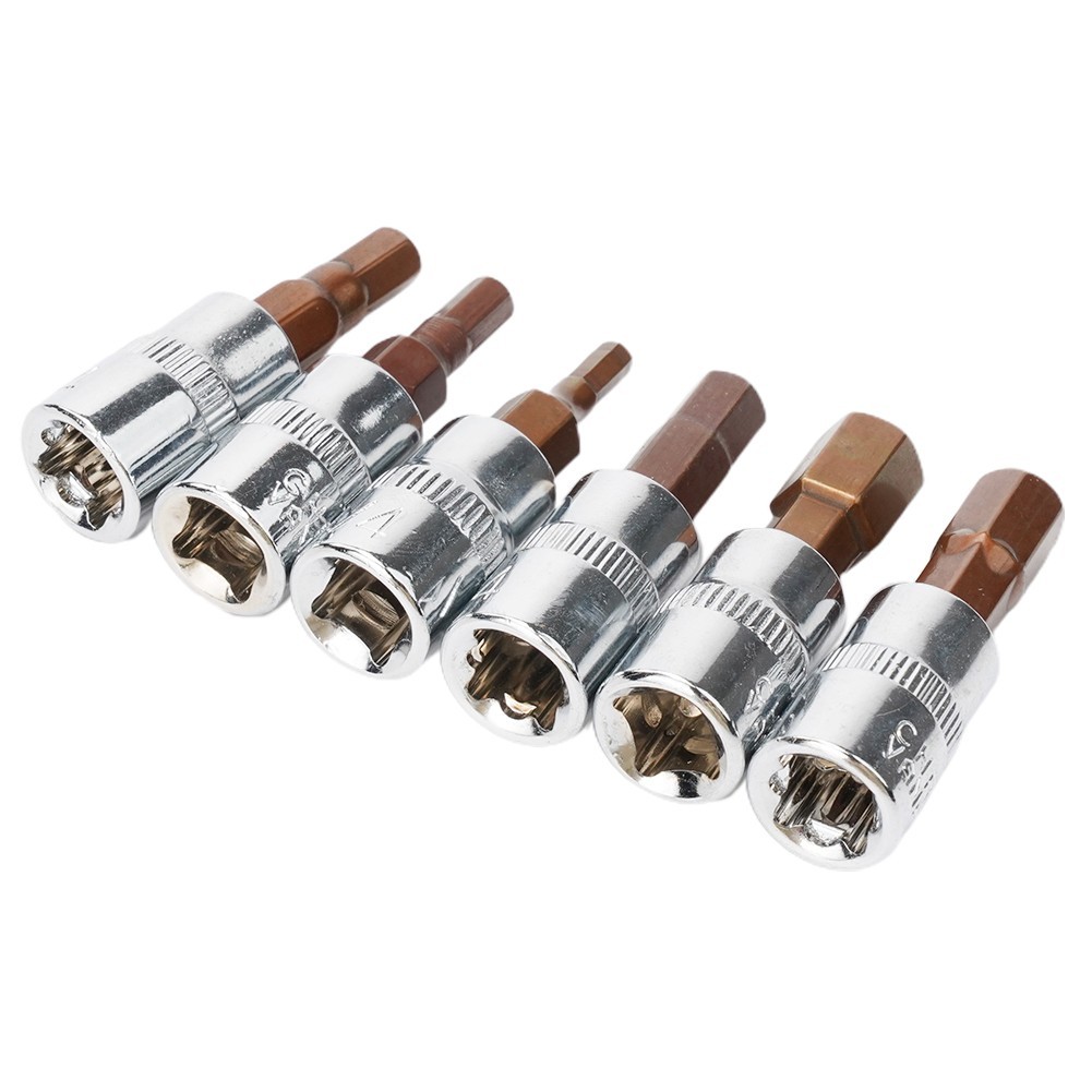 Hàng sẵn có 1 Mũi tuốc nơ vít đầu lục giác 1 / 4 Inch Ổ cắm ổ cắm Dụng cụ cầm tay H3 H4 H5 H6 H7 H8