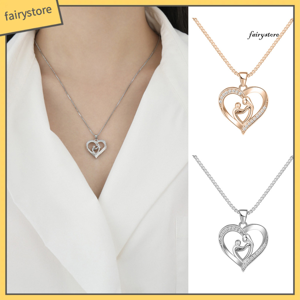 FYS _ Mẹ Và Con Gái Con Trai Trái Tim Tình Yêu Mặt Dây Chuyền Vòng Cổ Ngày Của Mẹ Trang Sức Quà Tặng Cho Bà Mẹ Con Gái Vợ