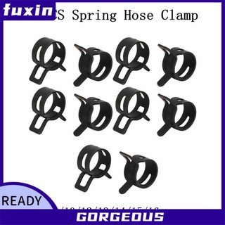 [Fuxin] 10 chiếc Lò xo đen có kẹp ống nhiên liệu Ống silicon có thể tái sử dụng Kẹp ống 5-16mm