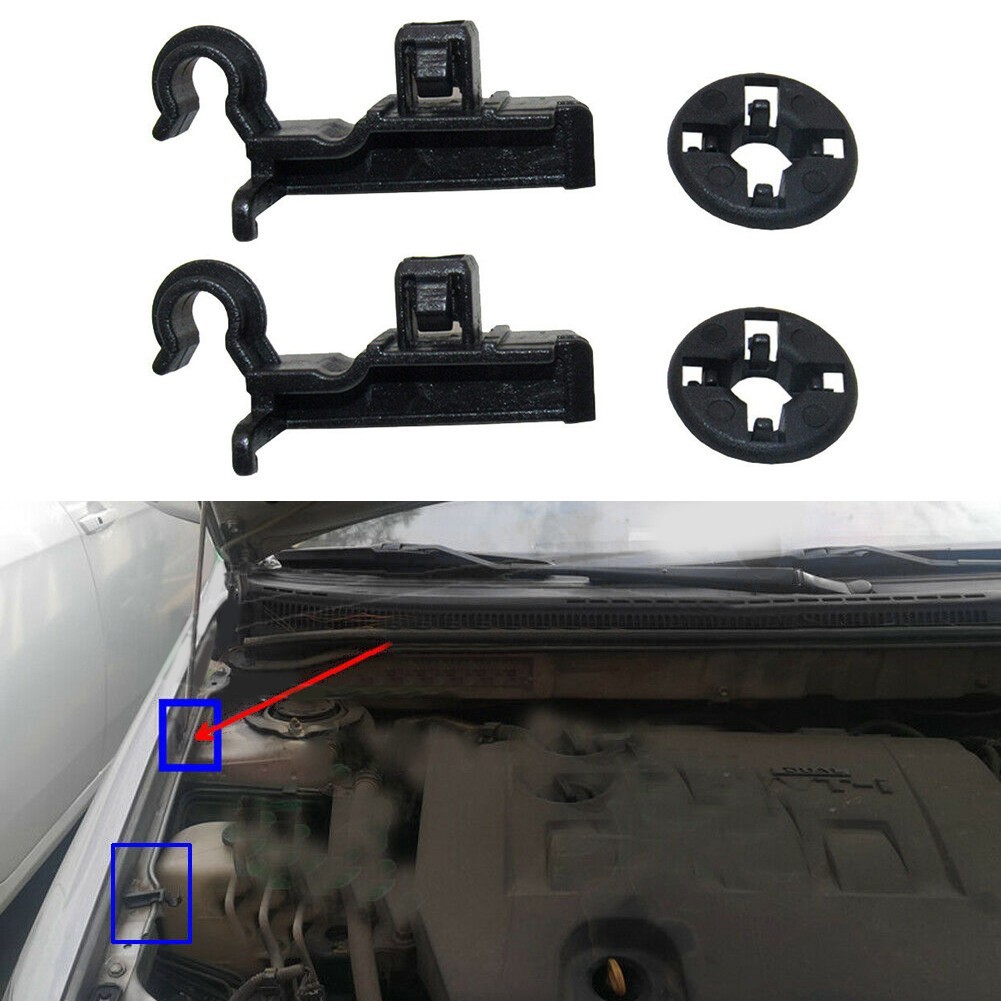 [động cơ] 2 Bộ Kẹp thanh chống đỡ mui xe bằng nhựa Grommet Giá đỡ nắp ca-pô cho Toyota