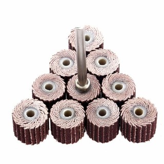 [Fuxin] 10 chiếc 240 Grit Flap Mài Bánh Xe Chà Nhám Đĩa Dụng Cụ Quay + 1 Mandrel