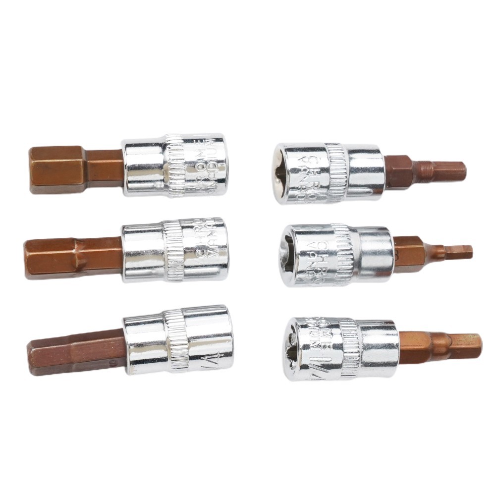 Hàng sẵn có 1 Mũi tuốc nơ vít đầu lục giác 1 / 4 Inch Ổ cắm ổ cắm Dụng cụ cầm tay H3 H4 H5 H6 H7 H8
