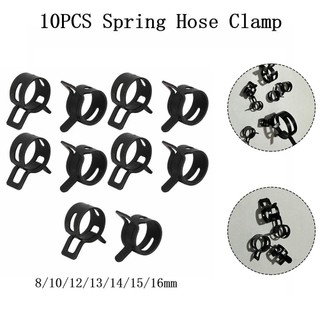 [Fuxin] 10 chiếc Lò xo đen có kẹp ống nhiên liệu Ống silicon có thể tái sử dụng Kẹp ống 5-16mm