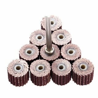 [Fuxin] 10 chiếc 240 Grit Flap Mài Bánh Xe Chà Nhám Đĩa Dụng Cụ Quay + 1 Mandrel