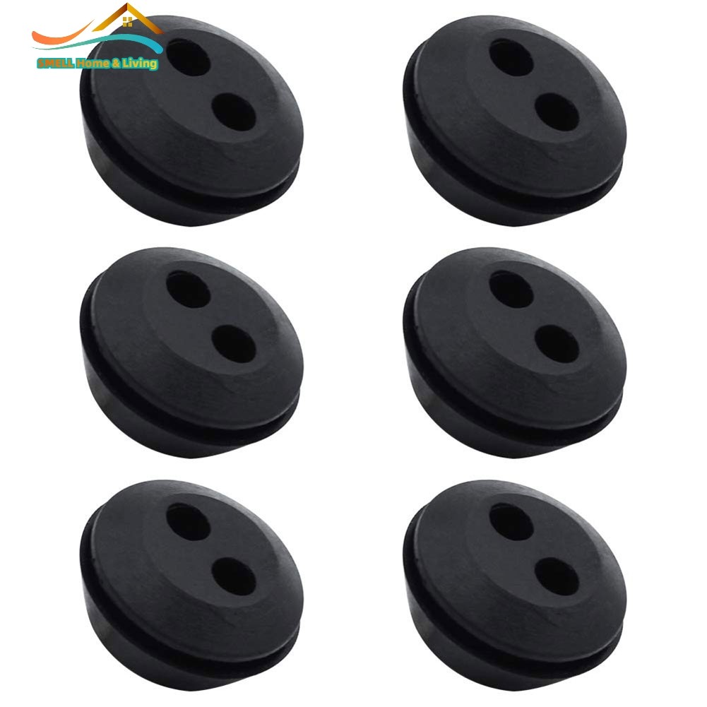 [Smellshi] 6 Chiếc Cao Su Grommet 2 Lỗ Bình Nhiên Liệu Cói Grommet Bình Nhiên Liệu Cao Su Grommet