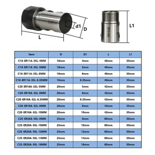 [Fuxin] Động Cơ Trục Collet Chuck ER11 ER16 ER20 A 5-16mm Thanh Nối Dài Dụng Cụ CNC