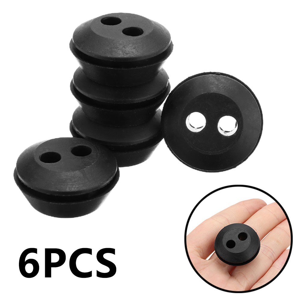 [Smellshi] 6 Chiếc Cao Su Grommet 2 Lỗ Bình Nhiên Liệu Cói Grommet Bình Nhiên Liệu Cao Su Grommet