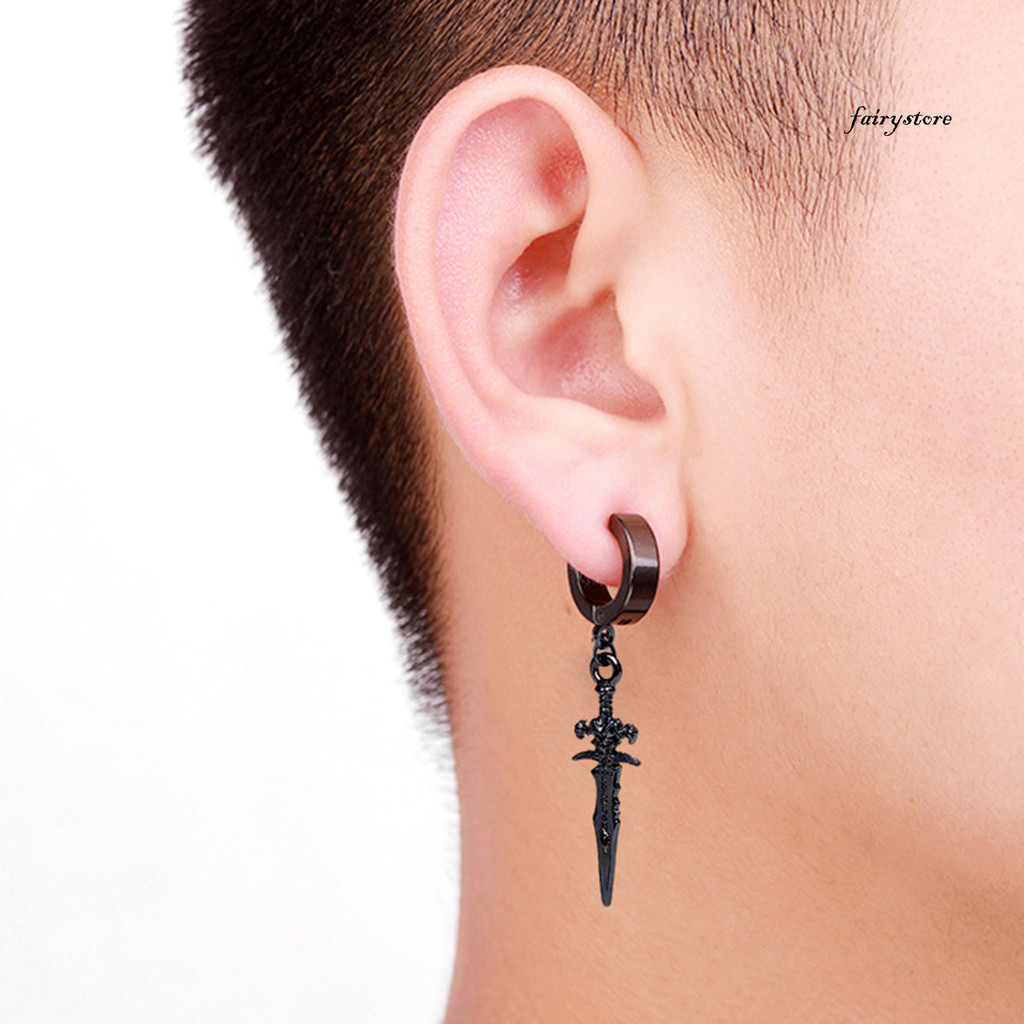 FYS - Bông Tai Nam Màu Thanh Kiếm Phong Cách Punk, Phù Hợp Hàng Ngày