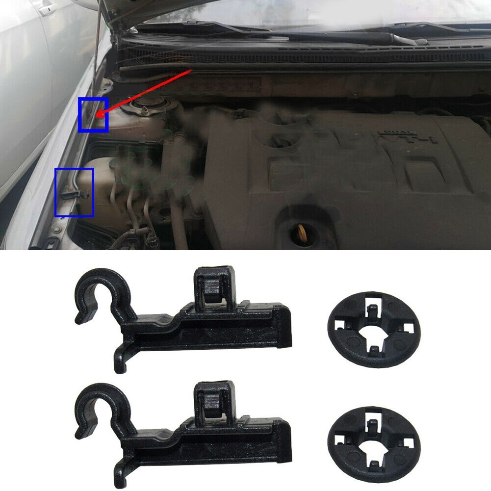 [động cơ] 2 Bộ Kẹp thanh chống đỡ mui xe bằng nhựa Grommet Giá đỡ nắp ca-pô cho Toyota
