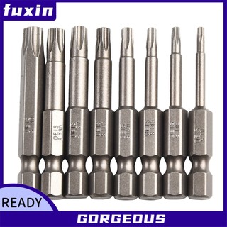[Fuxin] 1 Chân Lục Giác 50mm 1 / 4 Từ Tính Năm Điểm Cho Mũi Tua Vít Torx Có Lỗ T8-T40
