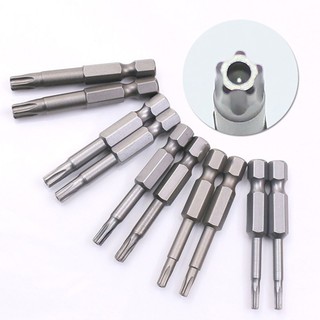 [Fuxin] 1 Chân Lục Giác 50mm 1 / 4 Từ Tính Năm Điểm Cho Mũi Tua Vít Torx Có Lỗ T8-T40