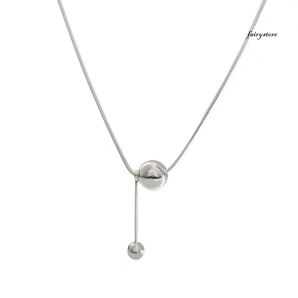 FYS _ Nữ Vòng Cổ Thép Titan Bóng Tròn Mặt Dây Chuyền Vòng Cổ Choker Có Thể Điều Chỉnh Chiều Dài Tiệc Cưới Vòng Cổ Quà Tặng