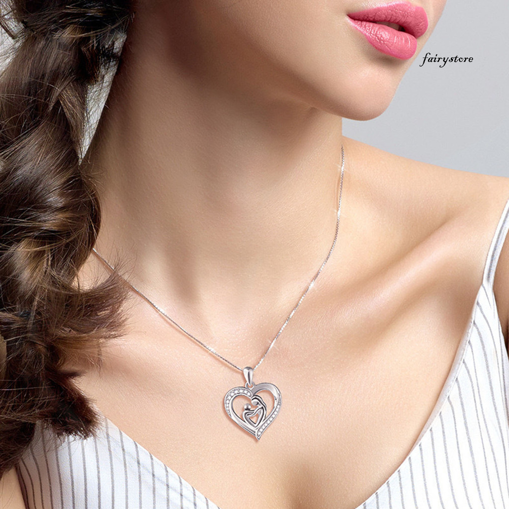 FYS _ Mẹ Và Con Gái Con Trai Trái Tim Tình Yêu Mặt Dây Chuyền Vòng Cổ Ngày Của Mẹ Trang Sức Quà Tặng Cho Bà Mẹ Con Gái Vợ