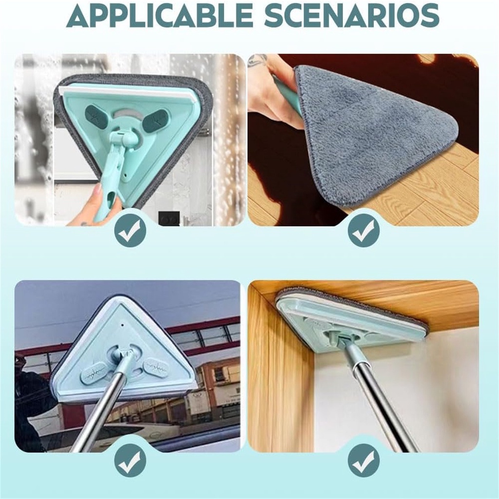 Cây lau nhà tam giác đa chức năng Cây lau nhà tam giác ghép 360° Cây lau nhà có thể xoay được Cây lau nhà có thể mở rộng có tay cầm dài Cây lau nhà gia đình cho sàn cửa sổ trần