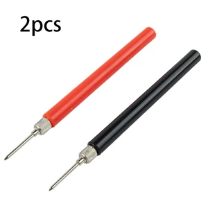 2 CÁI Đầu dò thử nghiệm lò xo vạn năng Đầu nối dây móc kiểm tra cách nhiệt 128mm