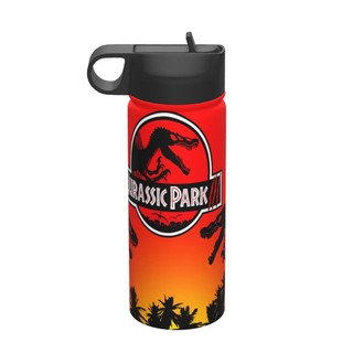 Jurassic World Bình nước cách nhiệt dung tích lớn có ống hút18OZ, chai nước thể thao 500ML, du lịch, thép không gỉ