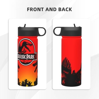 Jurassic World Bình nước cách nhiệt dung tích lớn có ống hút18OZ, chai nước thể thao 500ML, du lịch, thép không gỉ