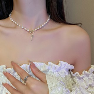 DREJEW Hàn Quốc khí chất tình yêu bướm ngọc trai nhân tạo vòng cổ tua rua thích hợp thời trang dây chuyền xương đòn cao cấp