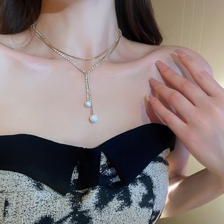 DREJEW Hàn Quốc khí chất tình yêu bướm ngọc trai nhân tạo vòng cổ tua rua thích hợp thời trang dây chuyền xương đòn cao cấp