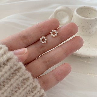 DREJEW Kim Bạc Hoa Pháp Tình Yêu Nhân Tạo Bông Tai Ngọc Trai Thanh Lịch Cao Cấp retro Bông Tai