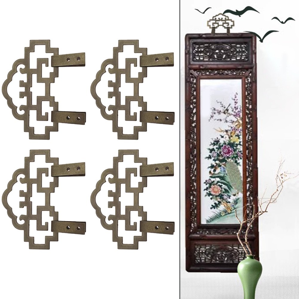 [Smellshi] 4 Khung trang trí bằng đồng thau Treo tranh Tranh Khung gương Móc treo